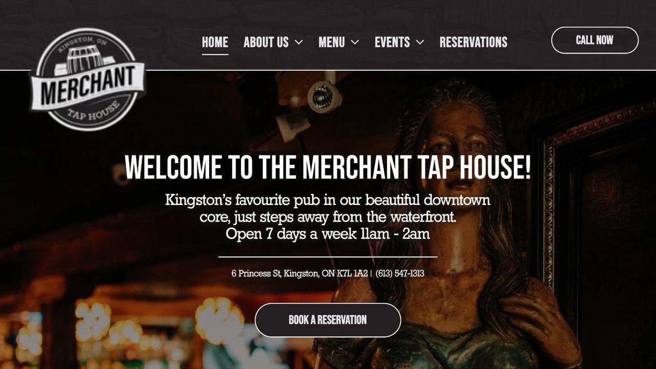 The Merchant Tap House website