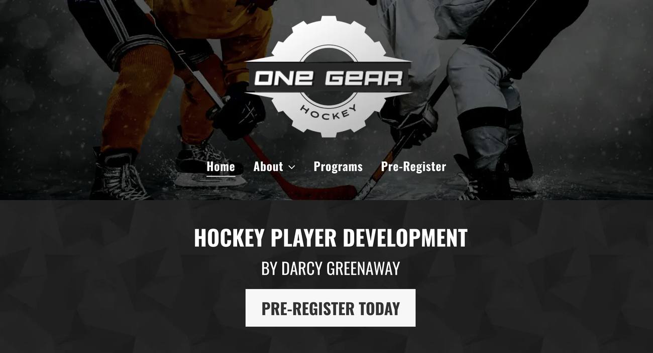 One Gear Hockey website