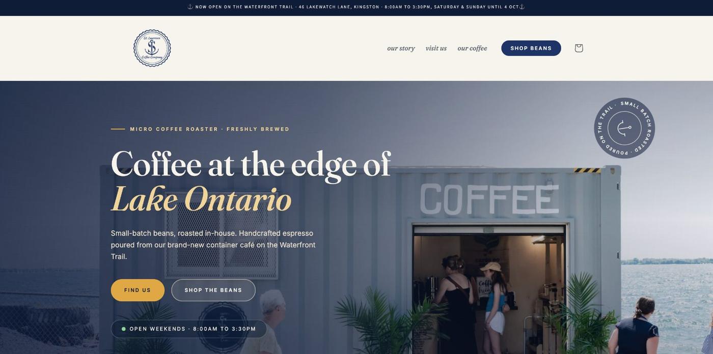 St. Lawrence Coffee Co. website
