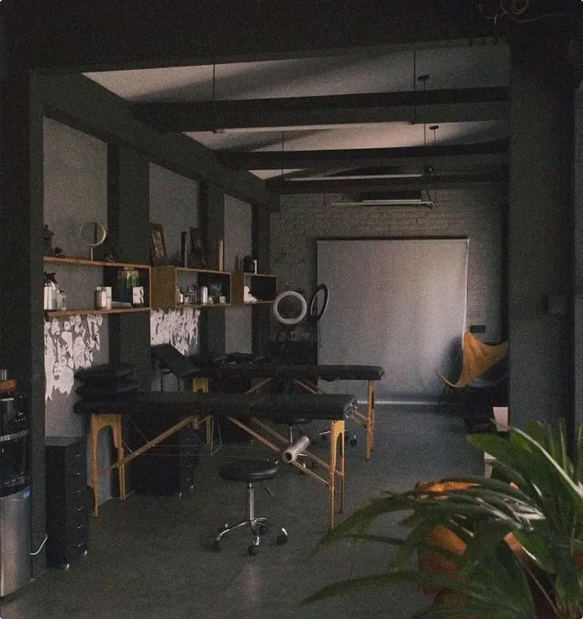 Interior of the Black Veil tattoo studio