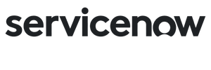 ServiceNow logo in black lowercase letters.