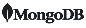 MongoDB logo featuring a stylized lotus leaf icon to the left of the bold text 'MongoDB'.