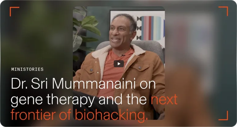 Video thumbnail: Ministories: Dr. Sri sees the potential for plasmid therapy to transform health & longevity