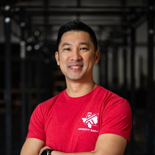Anthony has been coaching at Crossfit Katy since August 2022. He has been Crossfitting since April, 2015. As his day job, Anthony practices as a physical therapist assistant. He uses his knowledge of human anatomy and ki