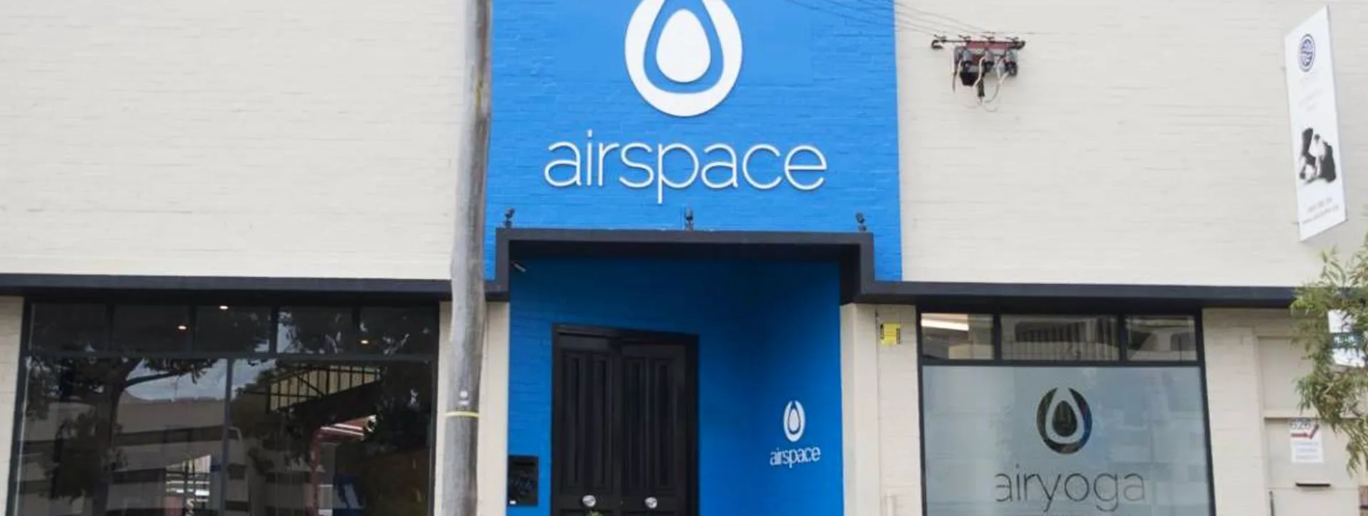 Airspace front door and entryway at AirSpace Bodyweight Aerial Fitness