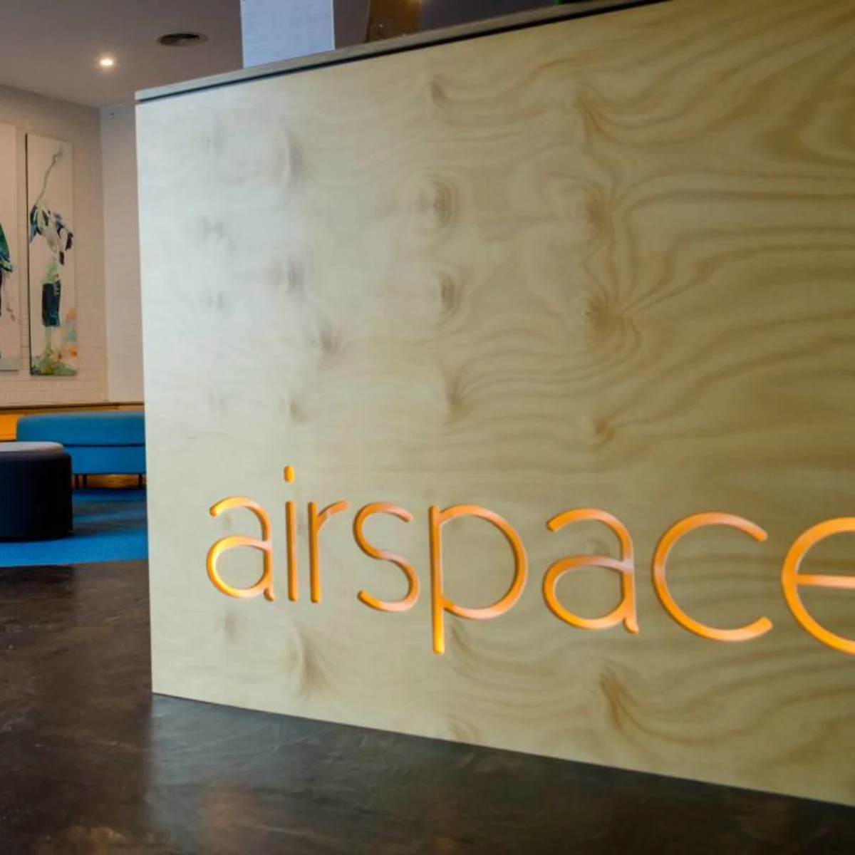 The lounge and entryway at Airspace Bodyweight Aerial Fitness at AirSpace Bodyweight Aerial Fitness