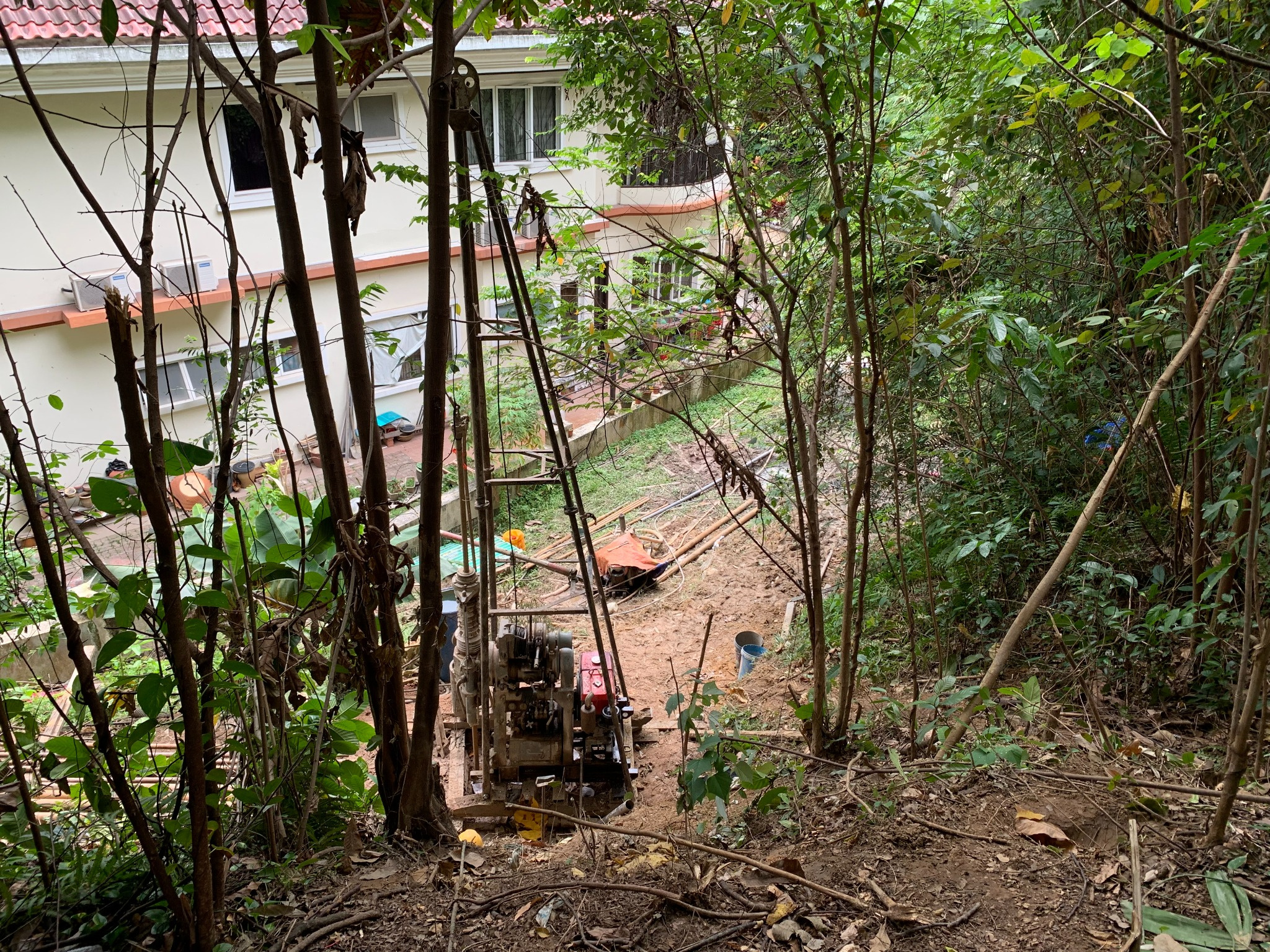 Investigating the steep hillside