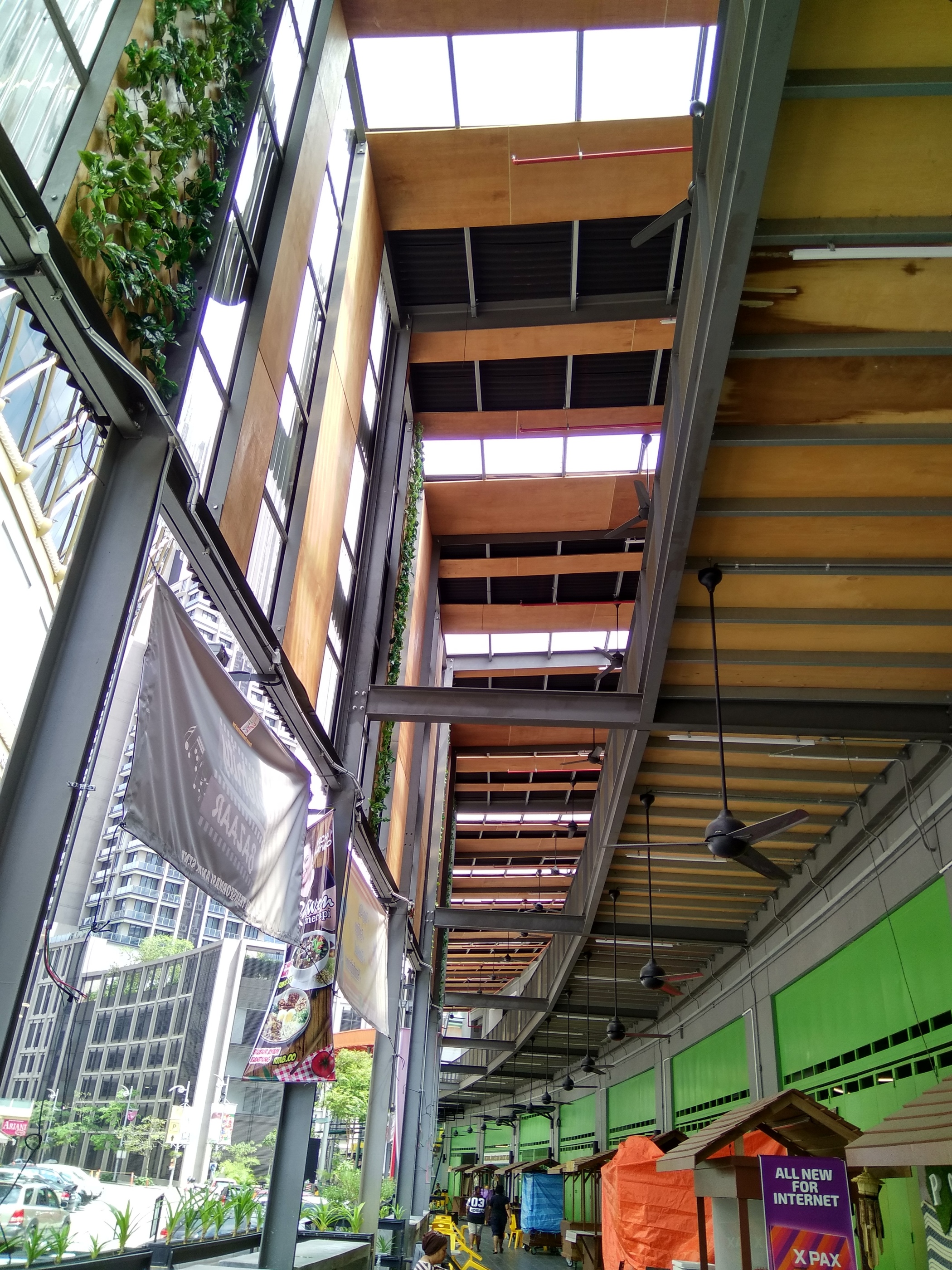 The completed timber columns
