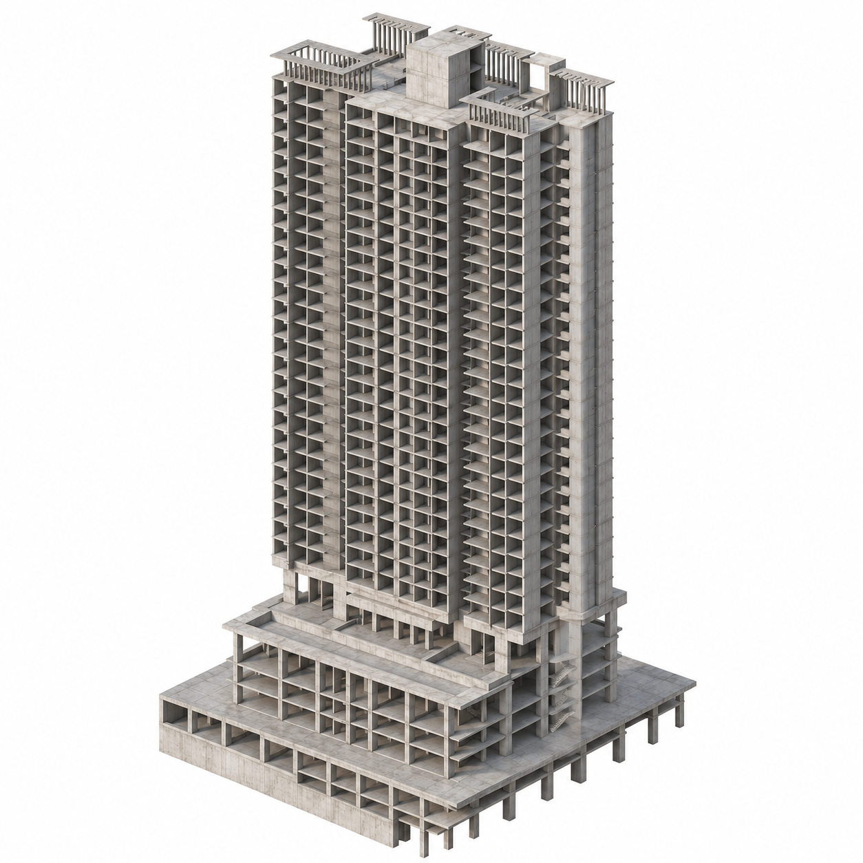 Structural visualisation of the residential tower