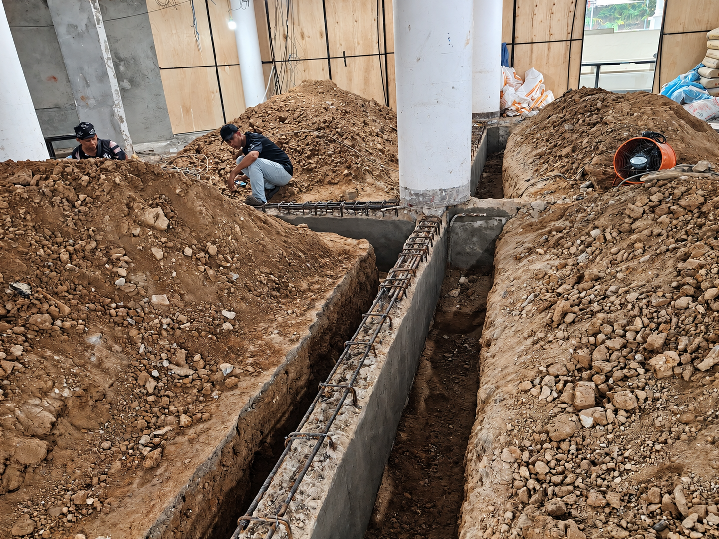 School slab remediation — interior works
