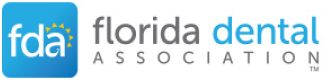Florida Dental Association logo with stylized blue 'fda' and text 'florida dental ASSOCIATION'.