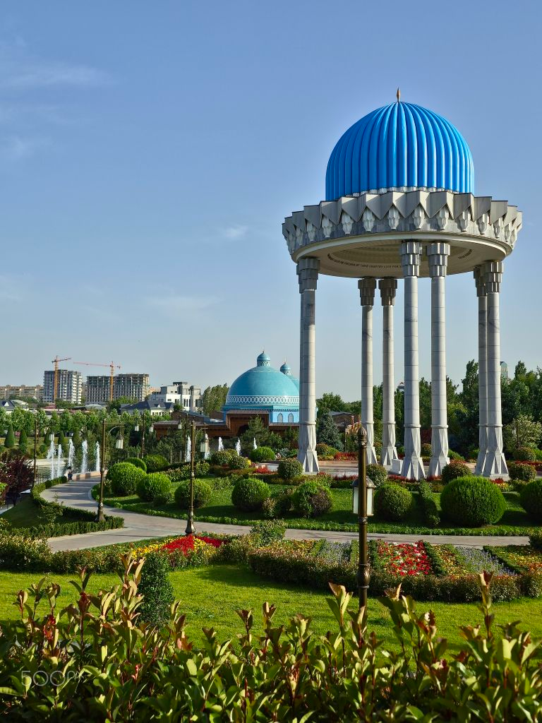 Tashkent landmark with blue dome