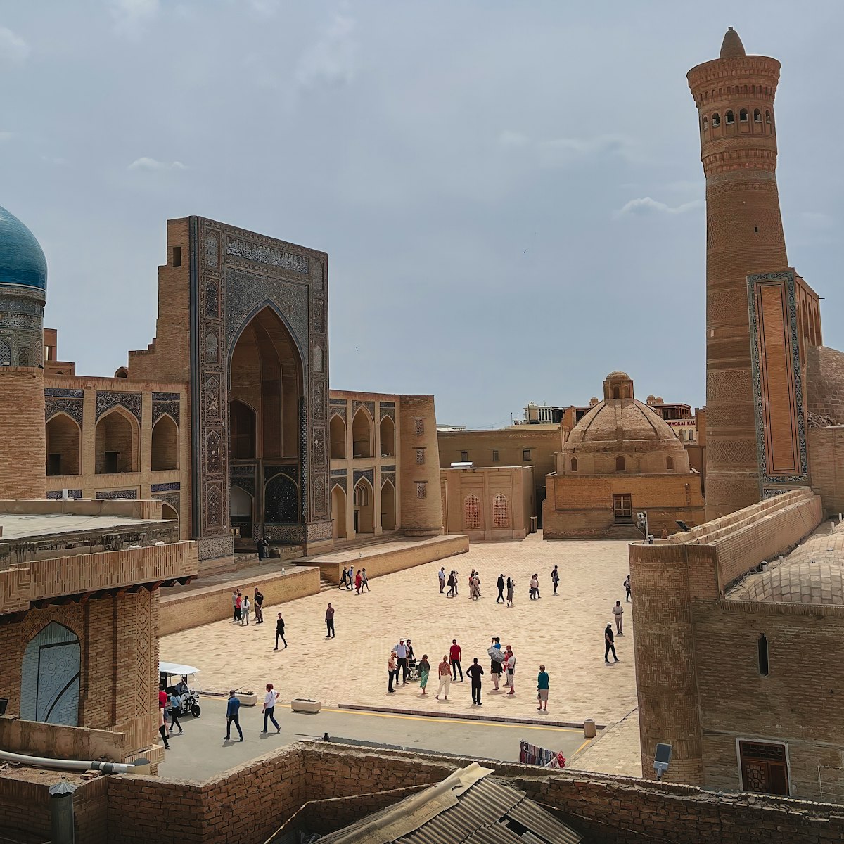 Visitors at the Po-i-Kalyan complex in Bukhara