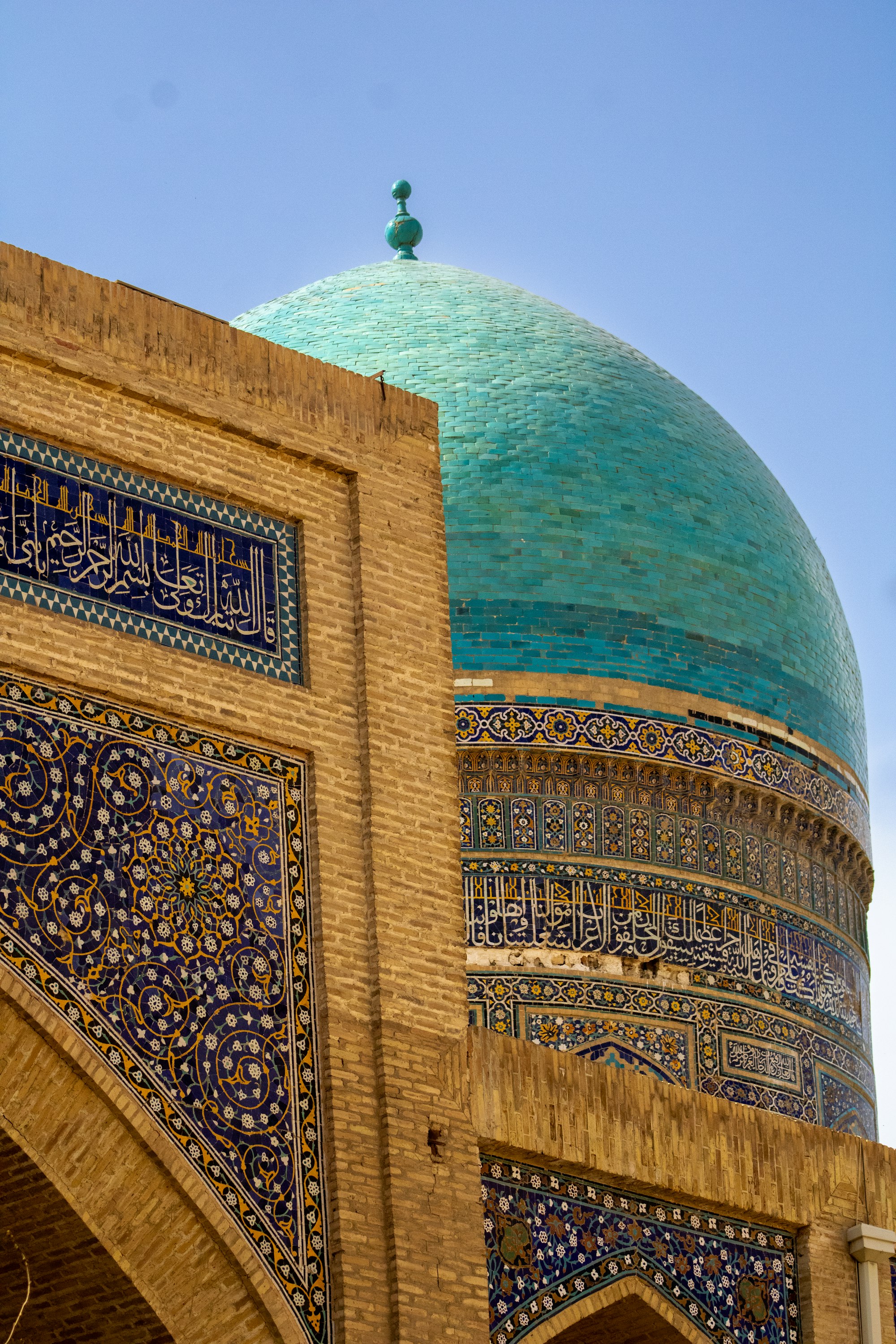 Turquoise dome and tilework in Bukhara