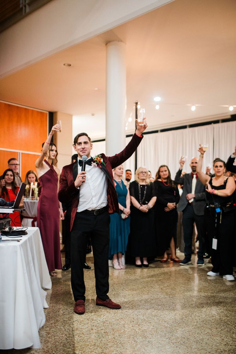 A toast at the reception