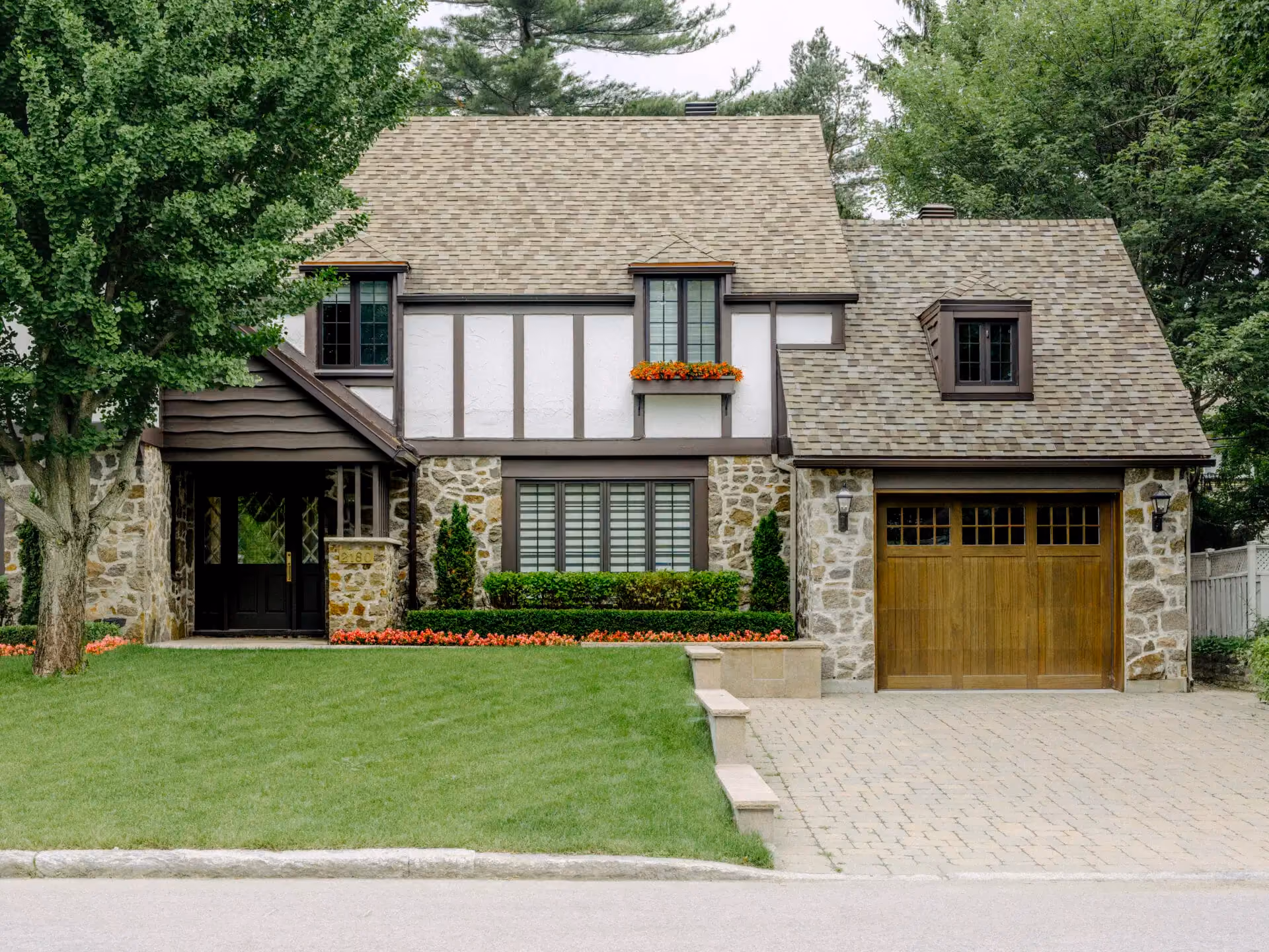 Stone house surrounded by trees