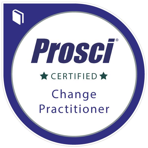 Prosci Certified Change Practitioner badge
