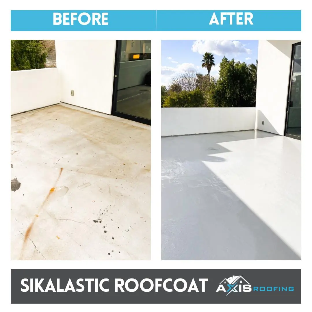 Before and after roof deck coating