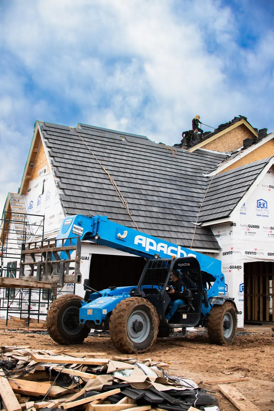 Axis Roofing with a new tile roof build on a home construction in Chandler Arizona