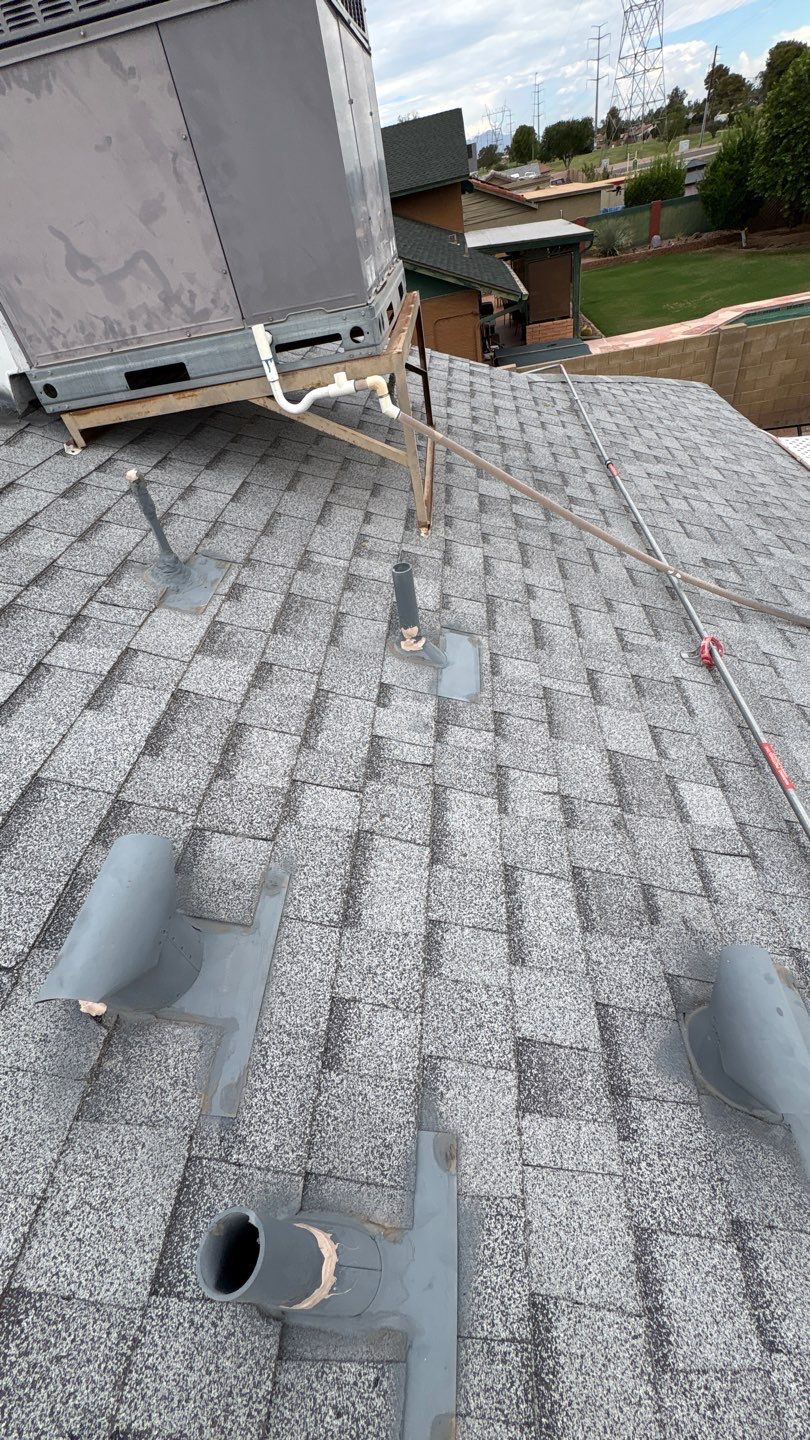 Shingle Roof Replacement with New Vent Flashing in Mesa, AZ