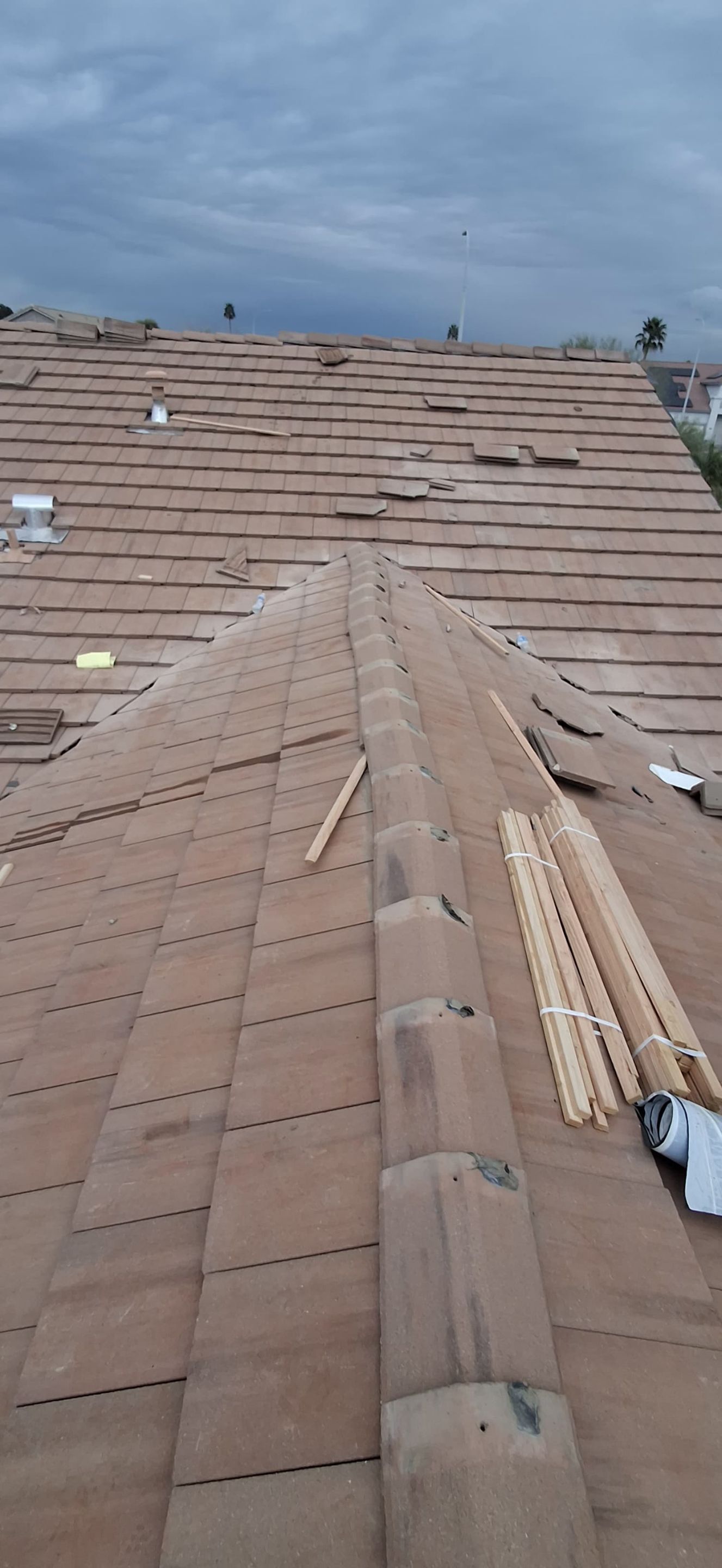 Concrete Tile Roof Repair with Tile Alignment in Chandler, AZ