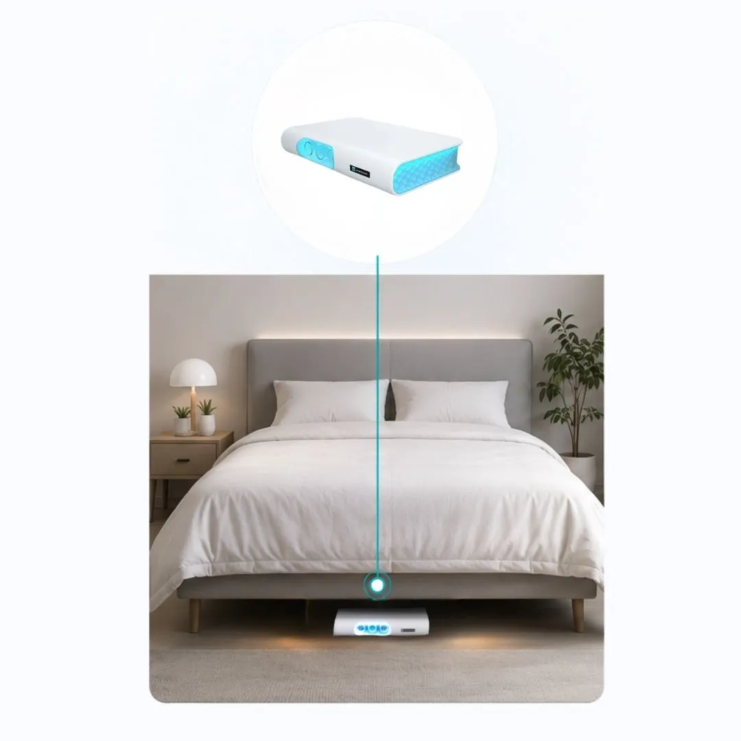 The slim control box under the bed
