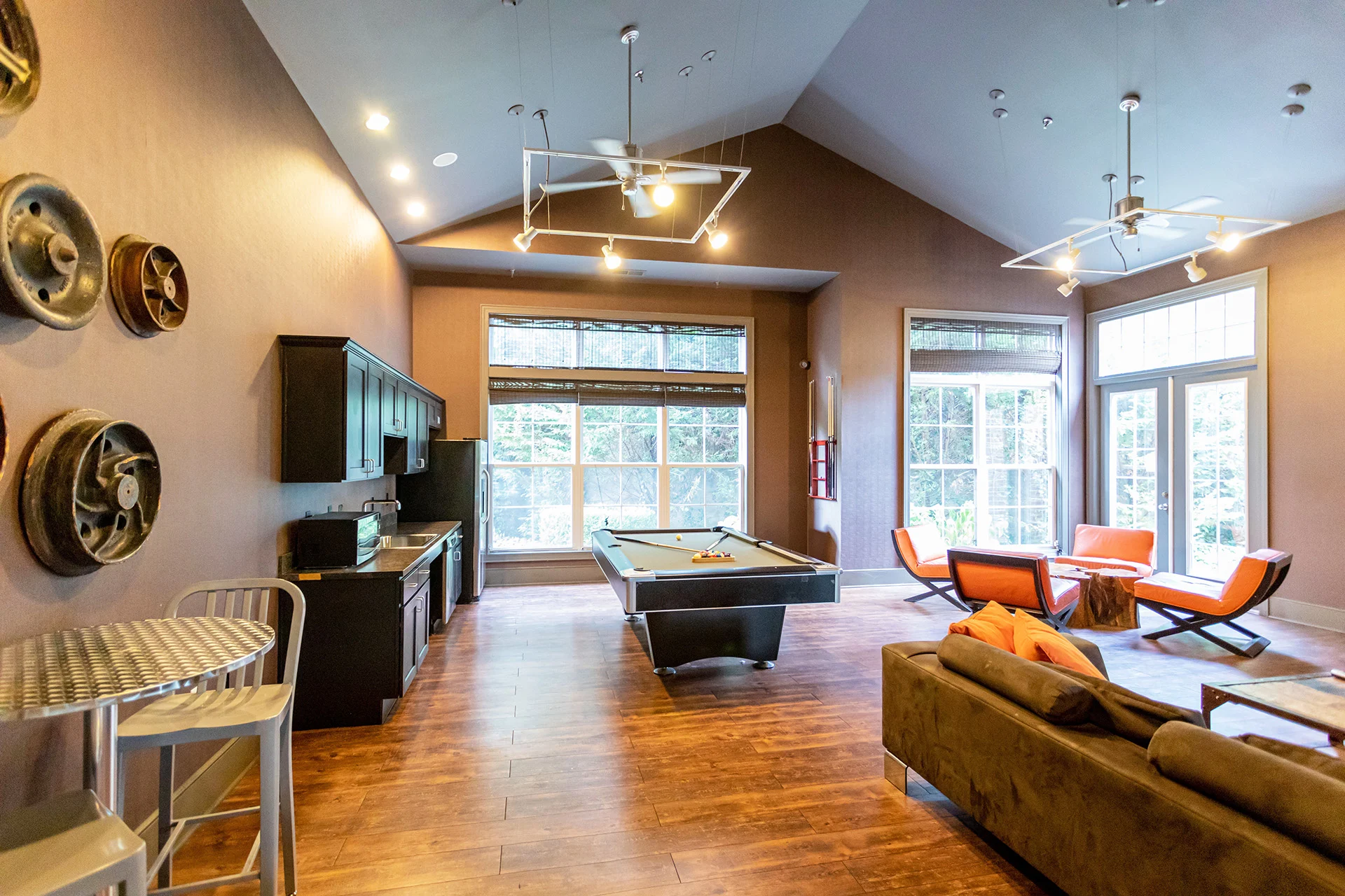 Activity/Club Room with Lounge Areas and Billiards