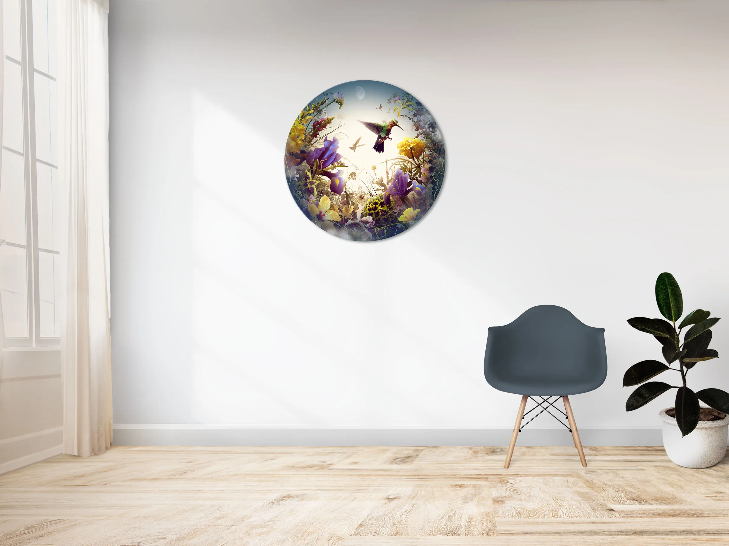 Paramour by Jesper Krijgsman, Ø 80 cm, on a light wall in an interior