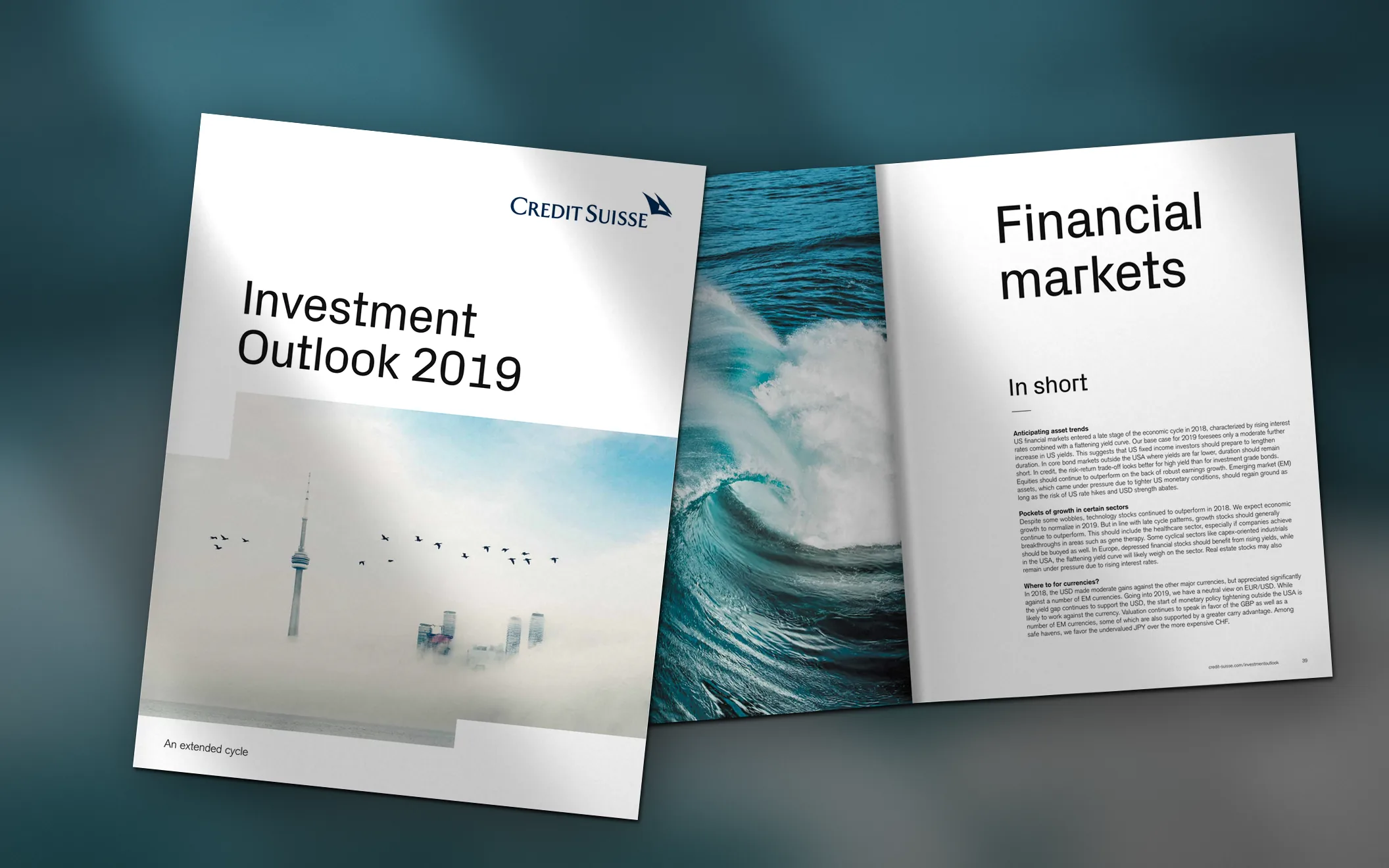 Cover and Financial markets spread of the Investment Outlook 2019