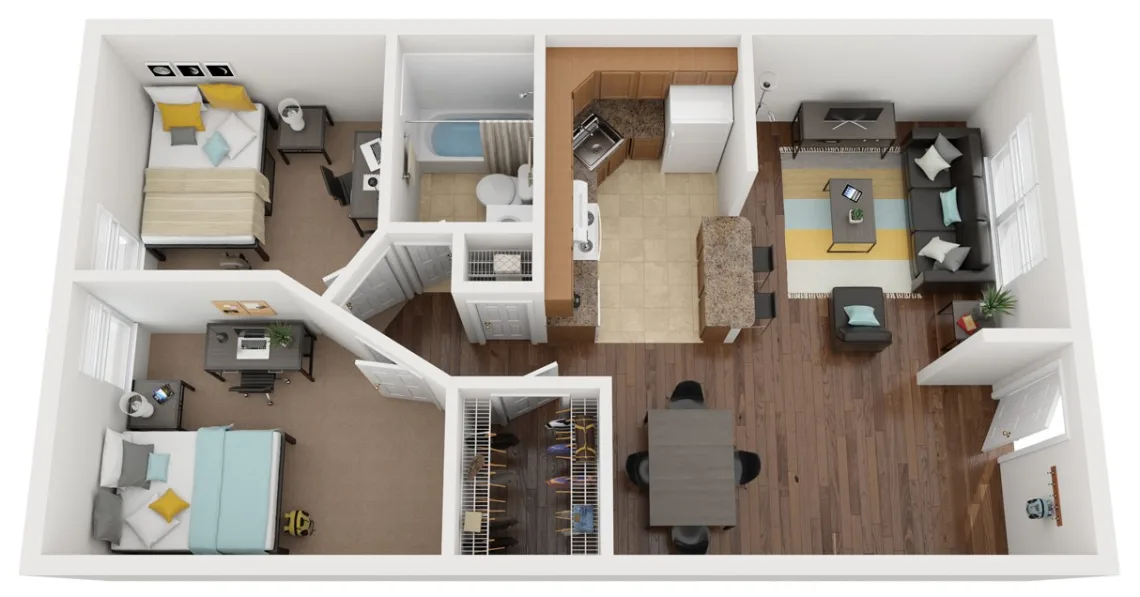 2x1 floor plan