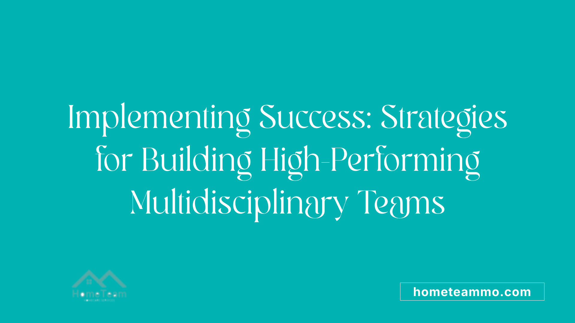 Implementing Success: Strategies for Building High-Performing Multidisciplinary Teams