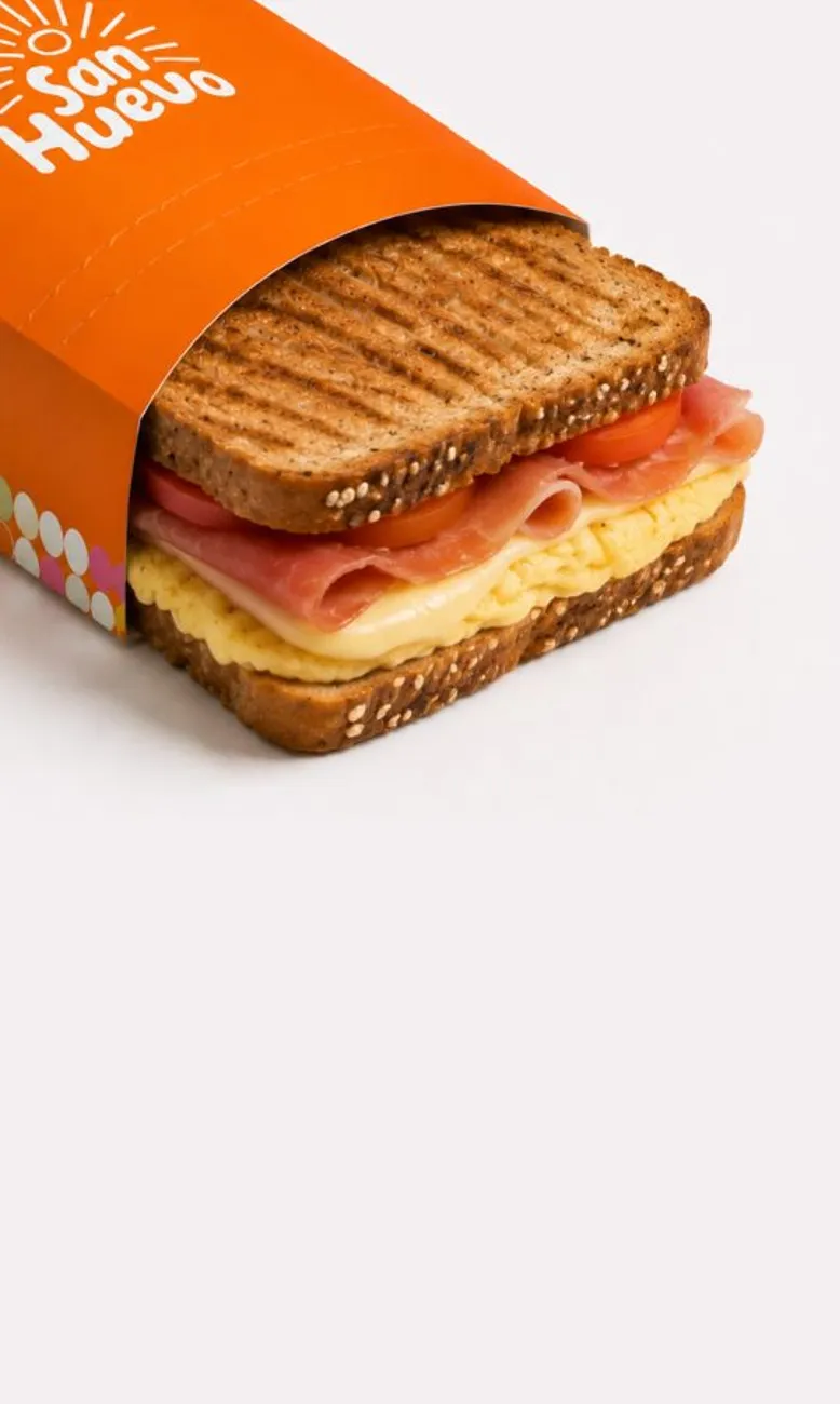 Sandwich San Huevo en su caja
