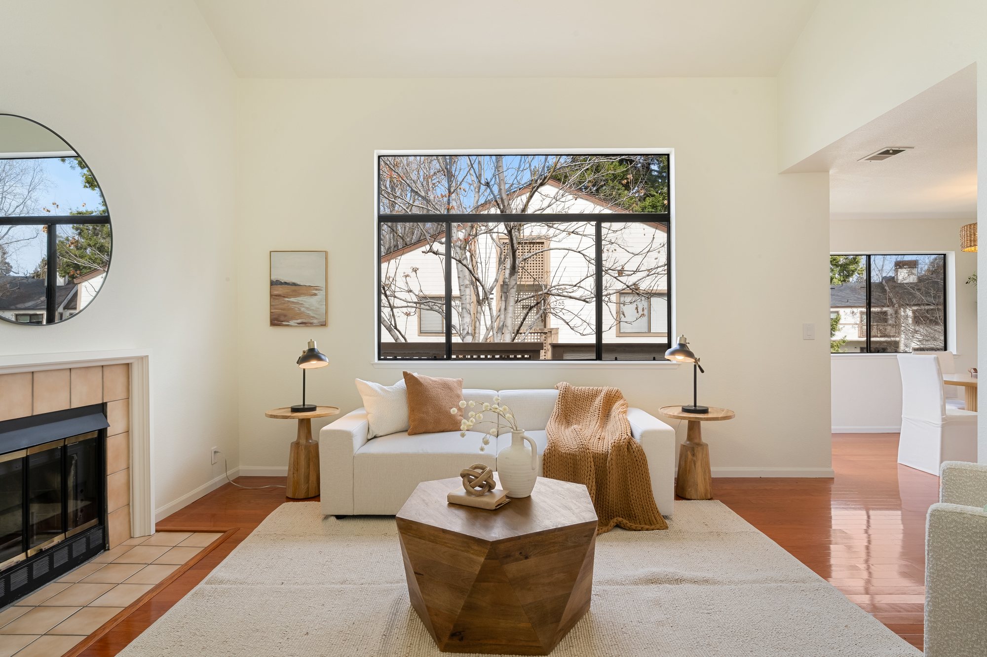 The living room of a home in San Jose. Real estate photography by Lumiful Media