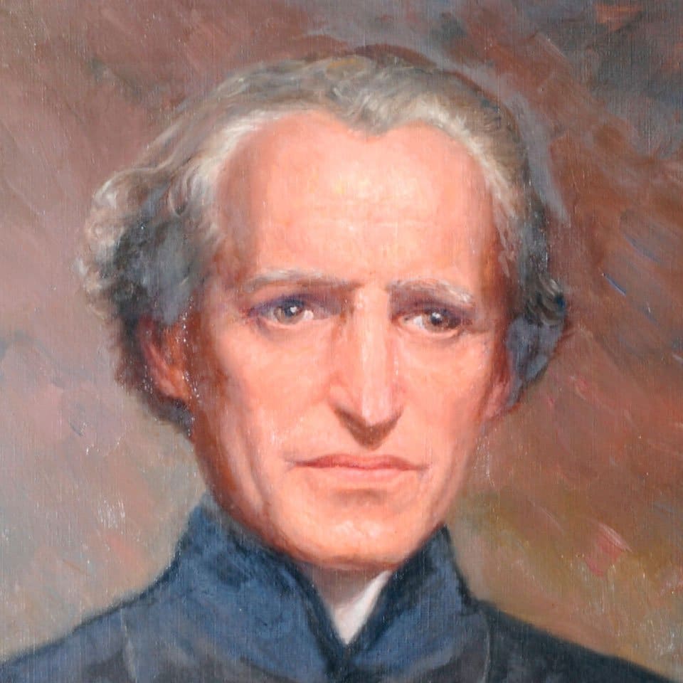 Retrato pintado do Padre Basile Moreau, fundador da Congregação de Santa Cruz