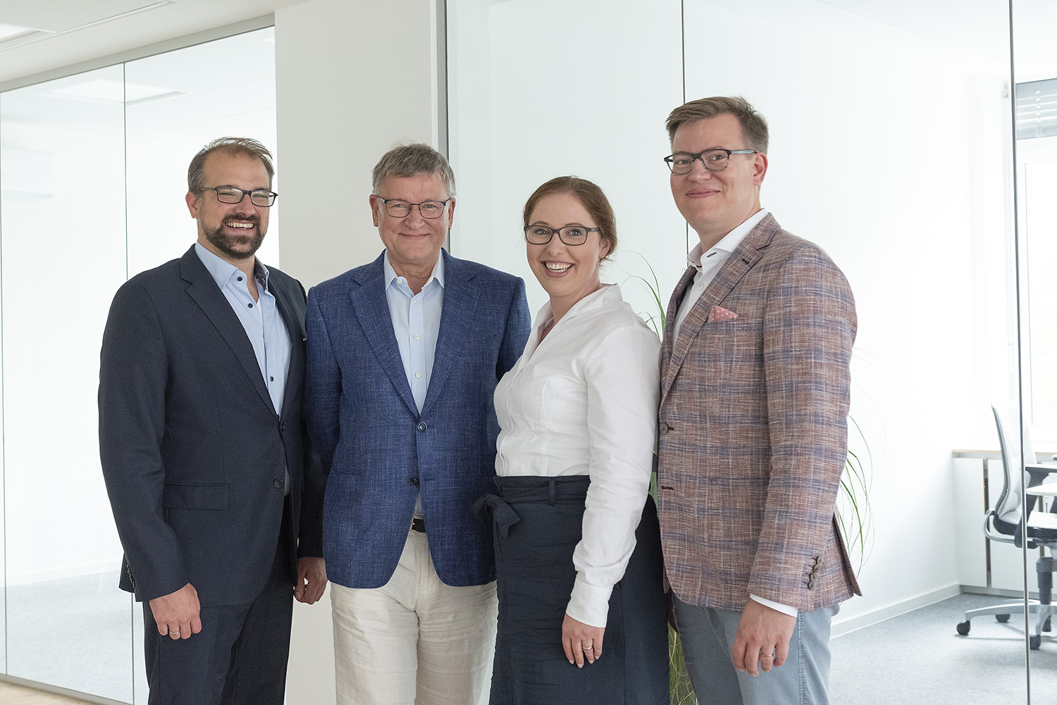 Die Geschäftsführung von pelo IT: Dominik Dietrich, Feodora Dietrich, Peter Pohl und Sascha Dietrich