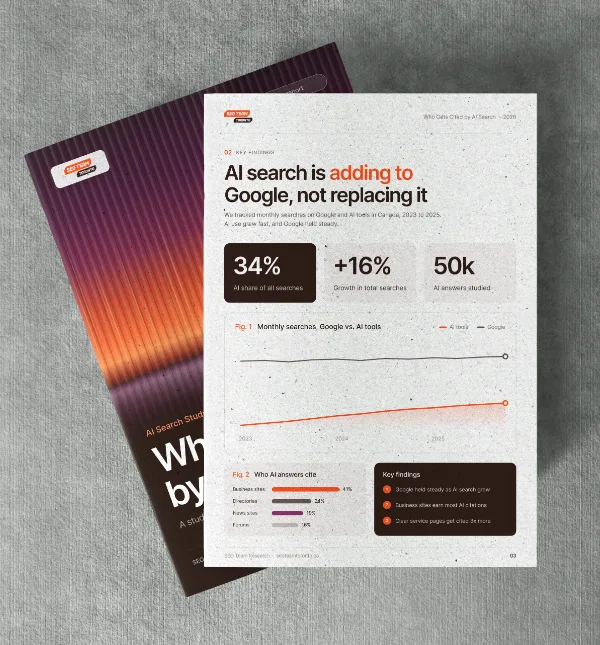 A printed SEO Team research report on AI search