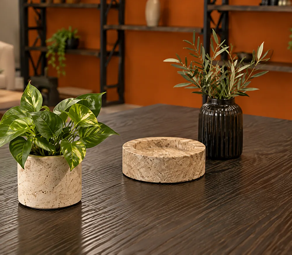 A table with plants in the SEO Team office