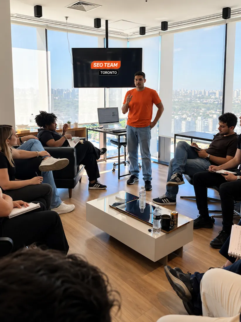 A consultant leading a workshop with the SEO Team