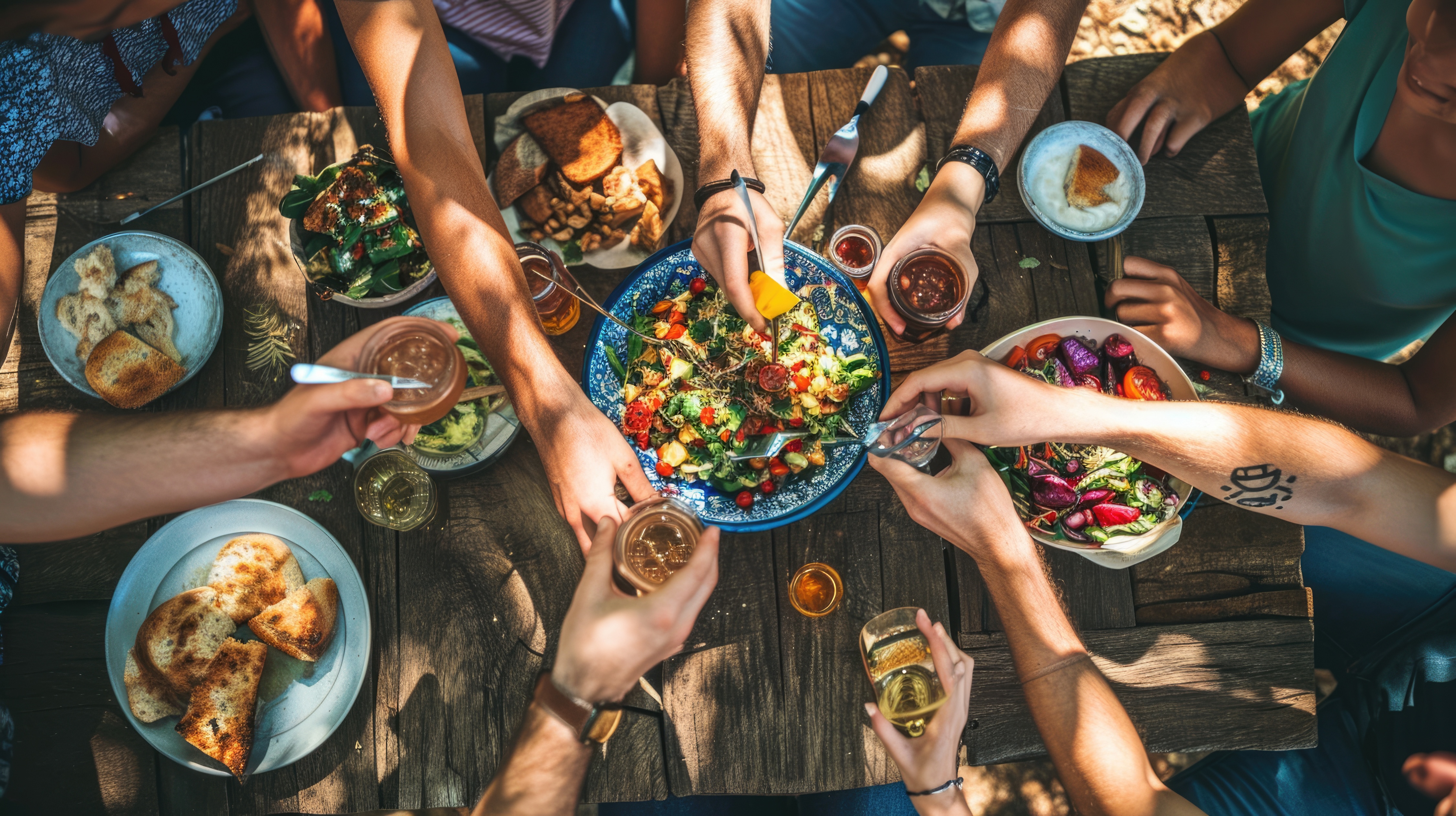 food on table stock image