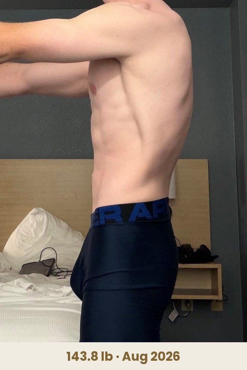 Logan K. after, 143.8 lb