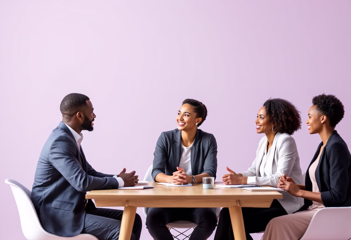 image of a coaching session in progress (for a personal coach & consultant)