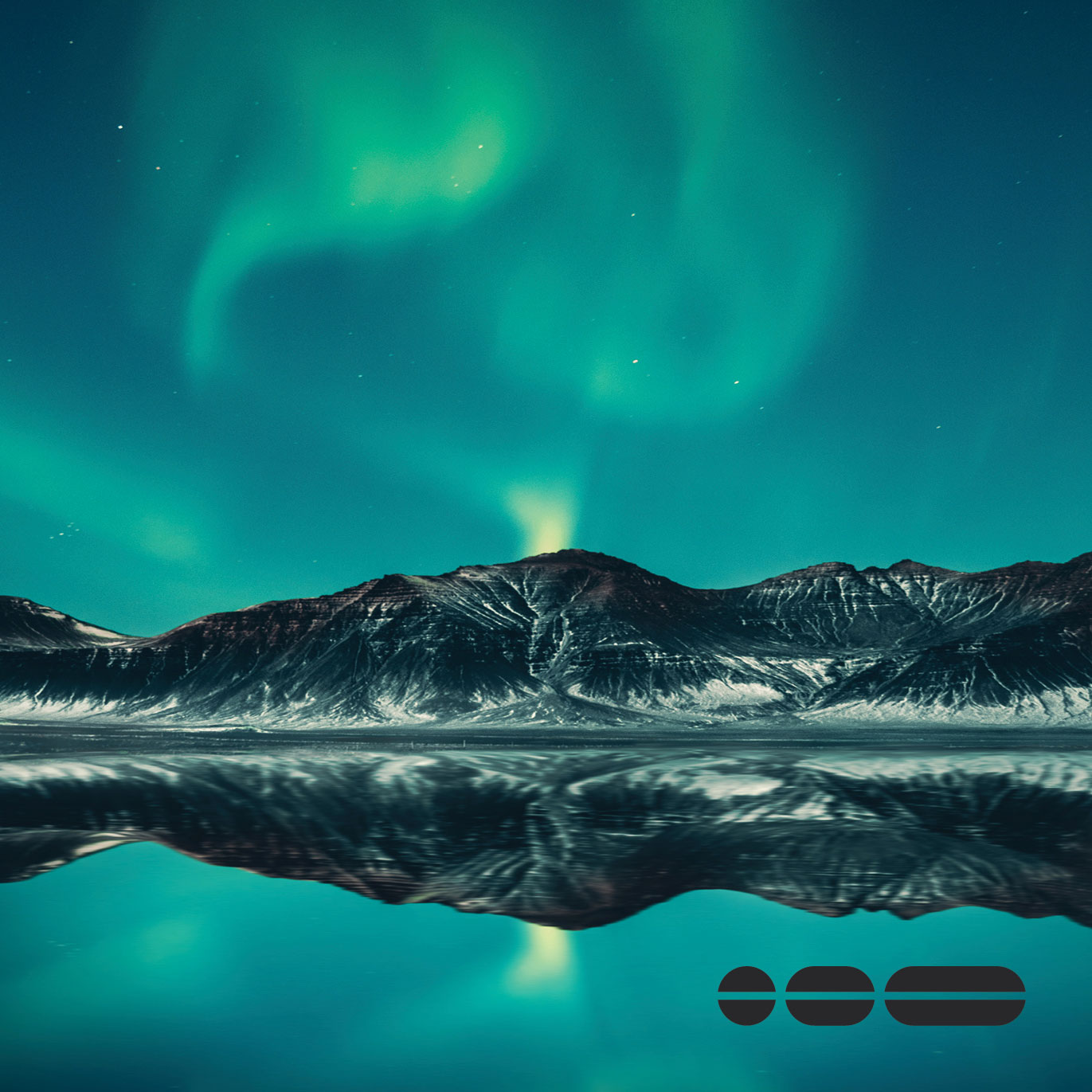 Northern lights over mountain and lake landscape scene. This represents the article on branding.