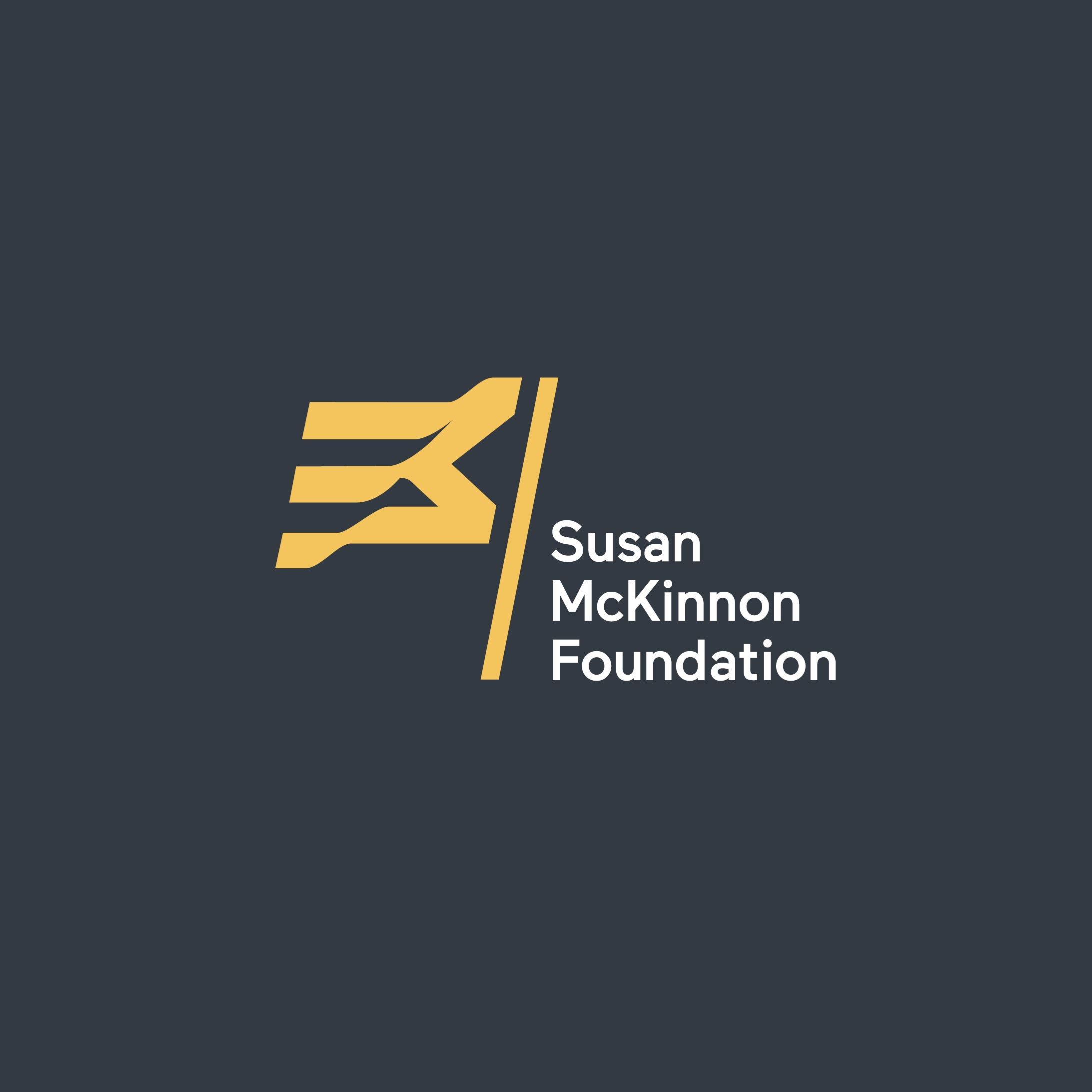 Susan McKinnon Foundation – Logo on slate coloured background
