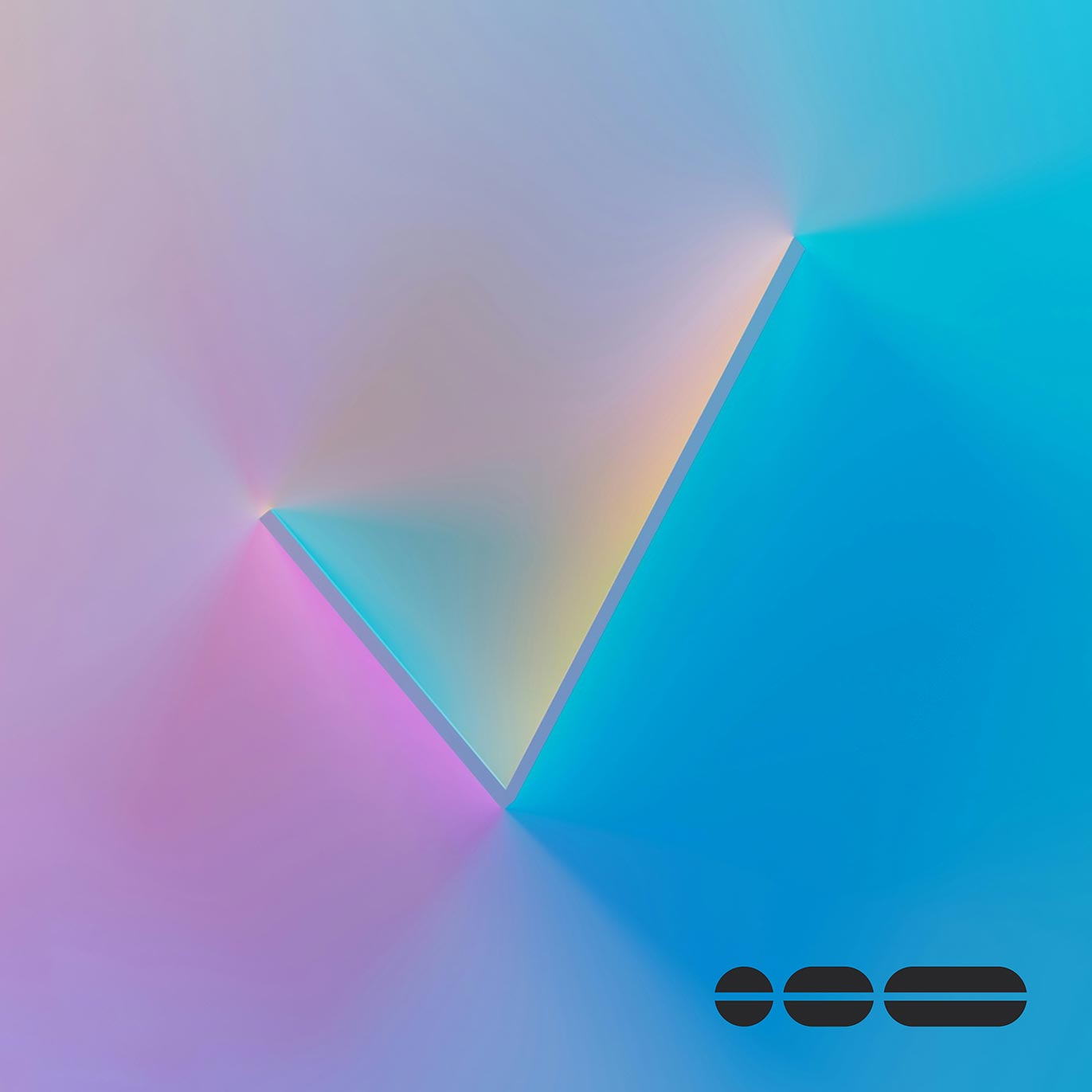 A pink and blue gradient background in abstract style and a tick to represent that Fractional Design Leadership works