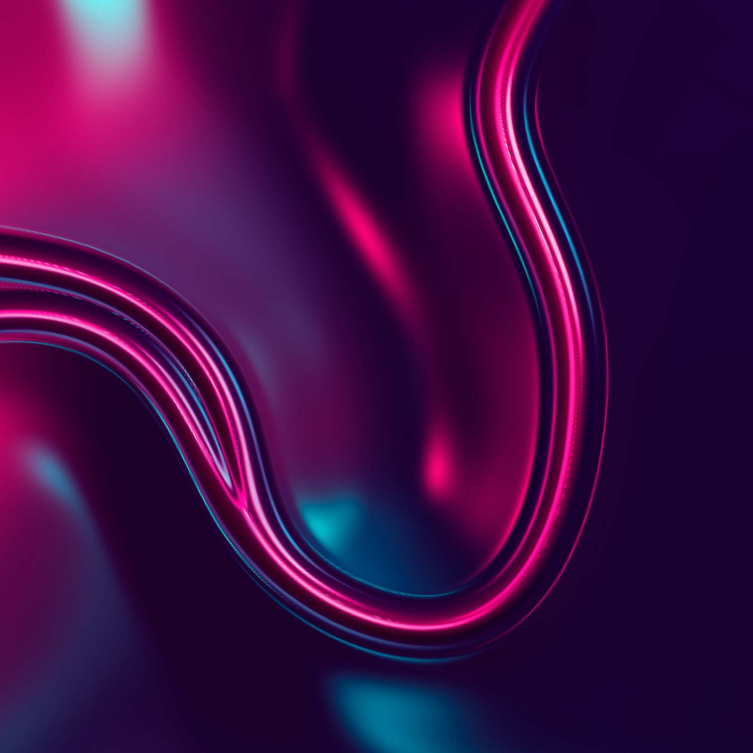 Deep magenta coloured line in a u-shape with darker background.
