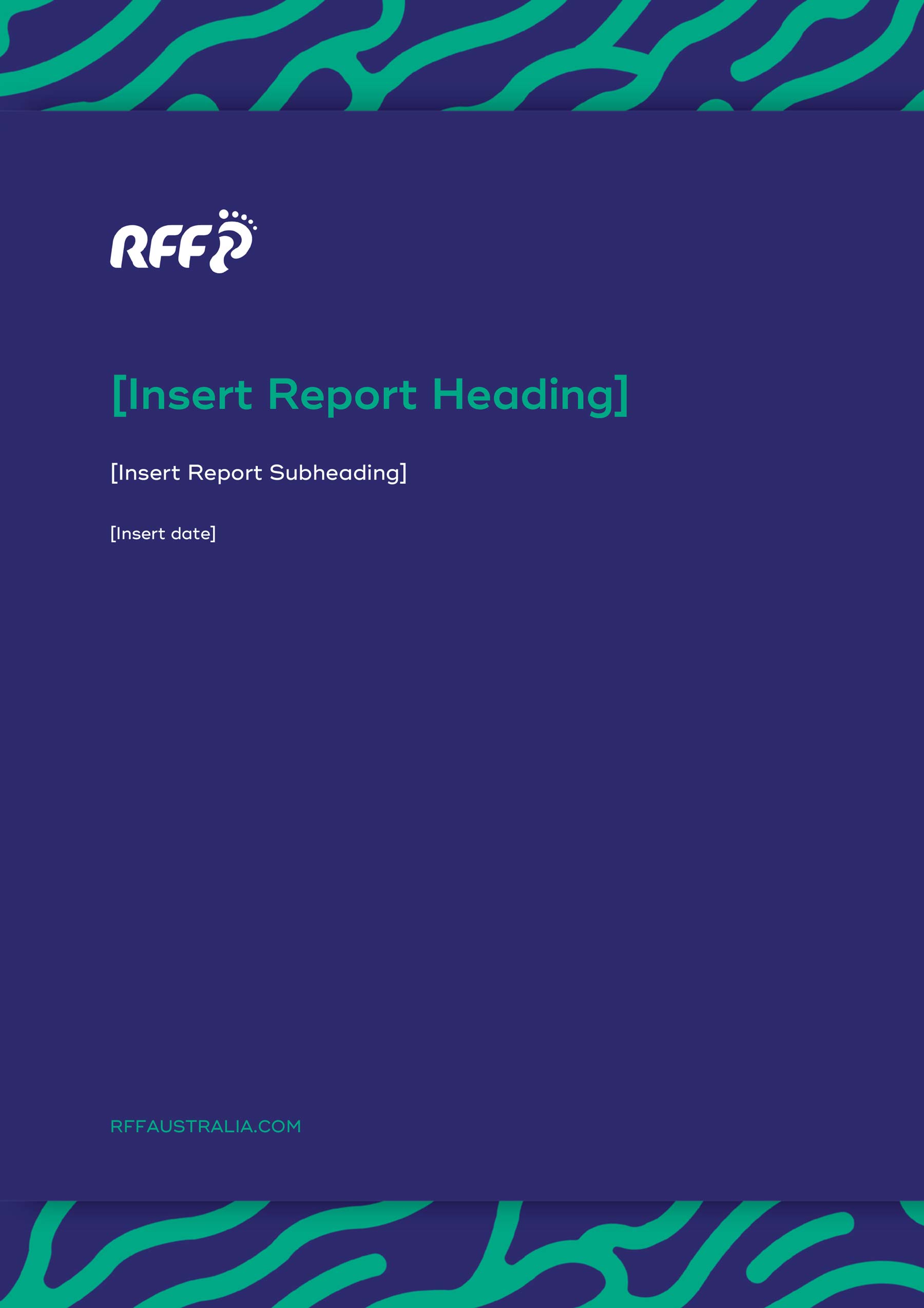 RFF Microsoft Word portrait A4 - blue and green front cover with heading and logo