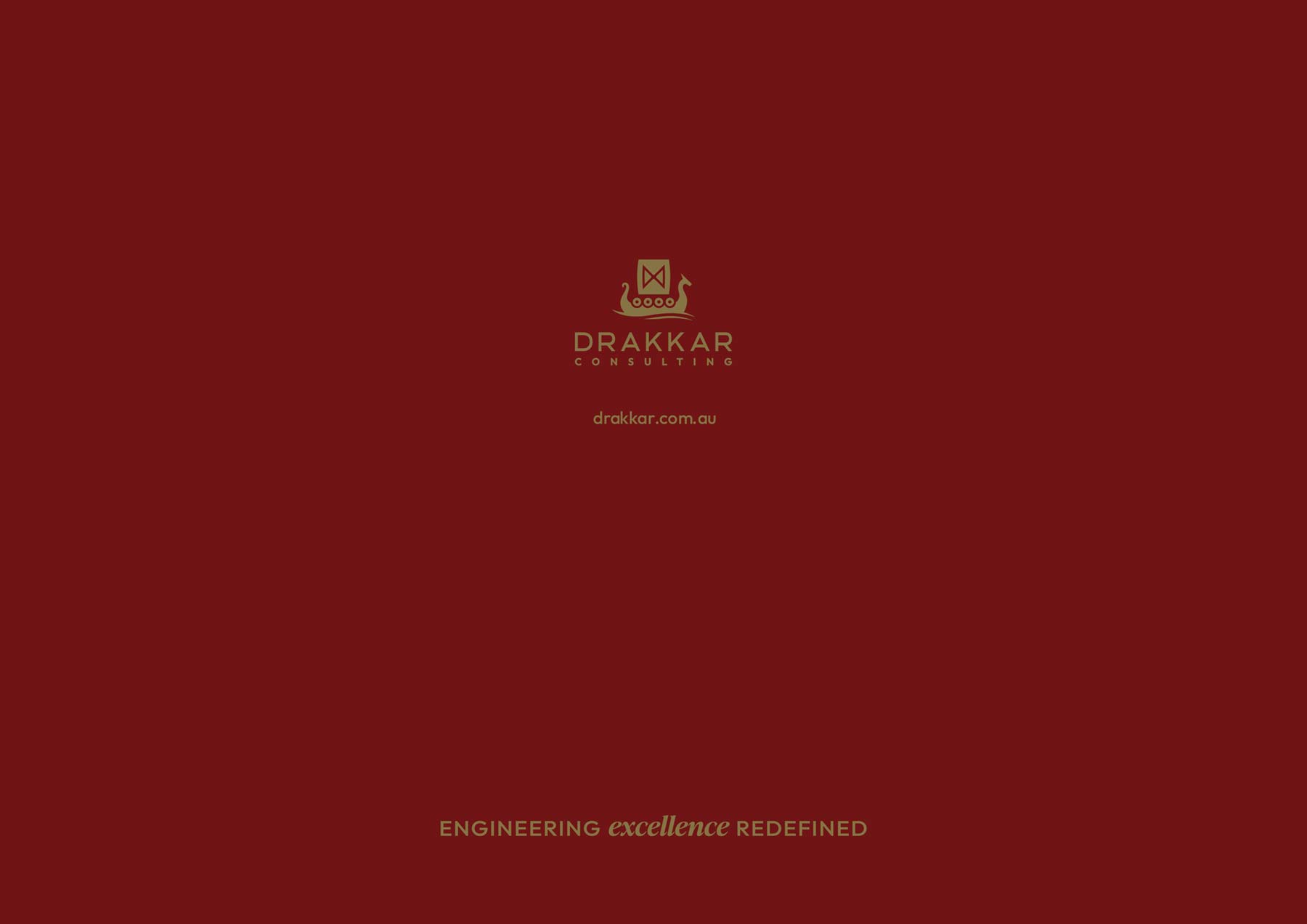Drakkar A4 landscape PowerPoint document - burgundy and gold back page