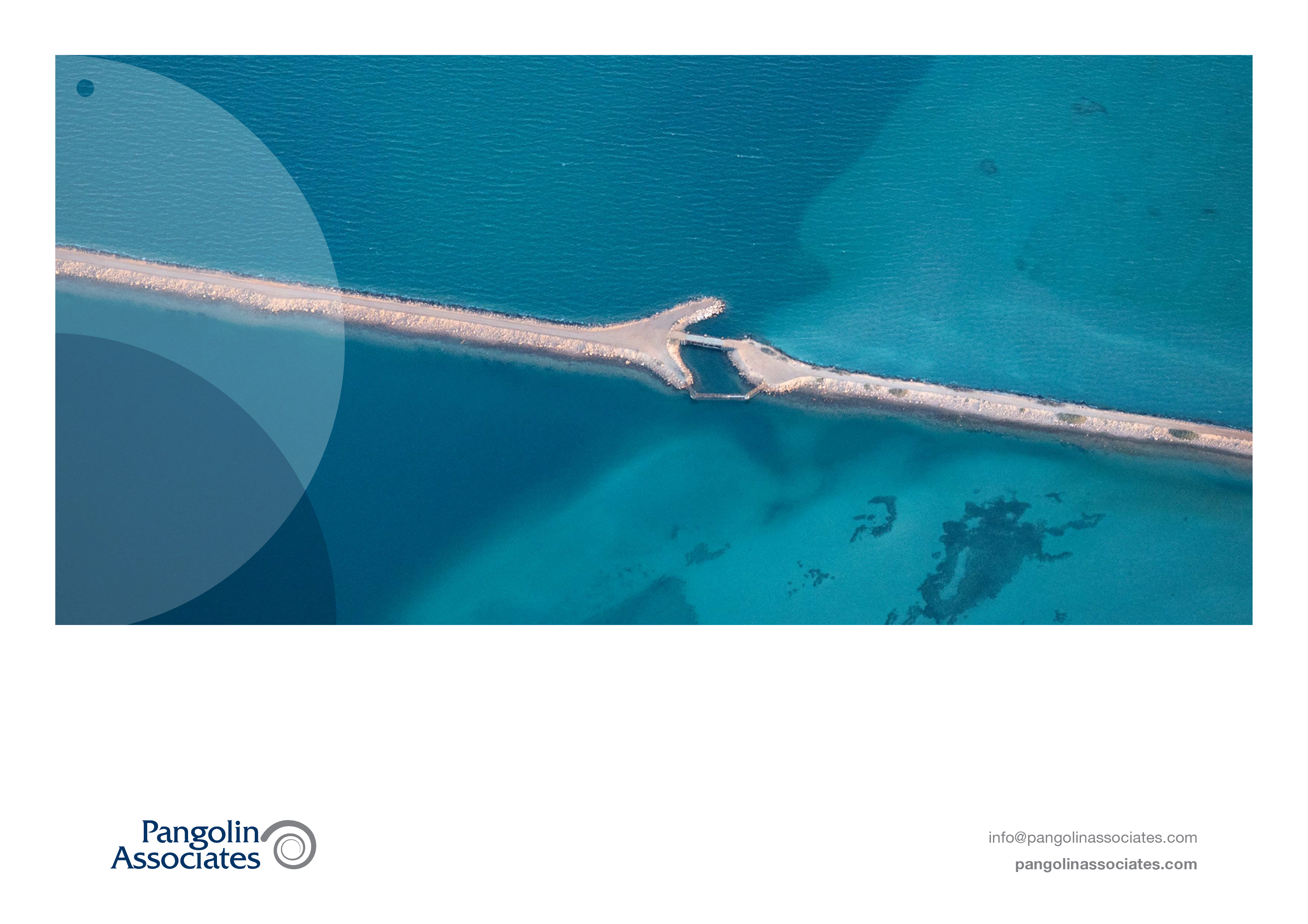 Pangolin widescreen PowerPoint page - back page with water/bridge image