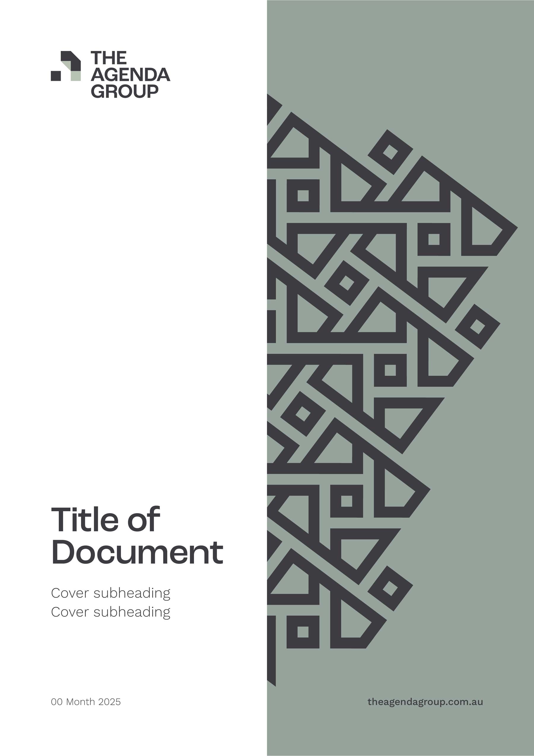 The Agenda Group A4 Word template front cover vertical graphic expression