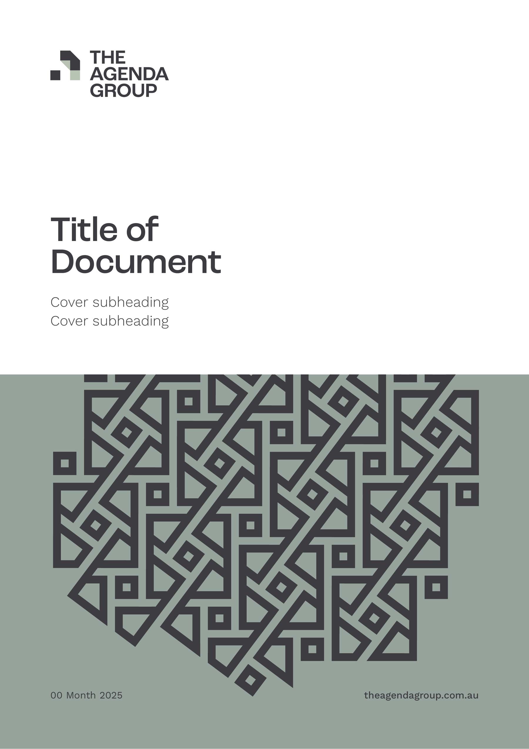 The Agenda Group A4 Word template front cover horizontal graphic expression